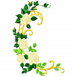 Flowers And Tree Embroidery Design 4